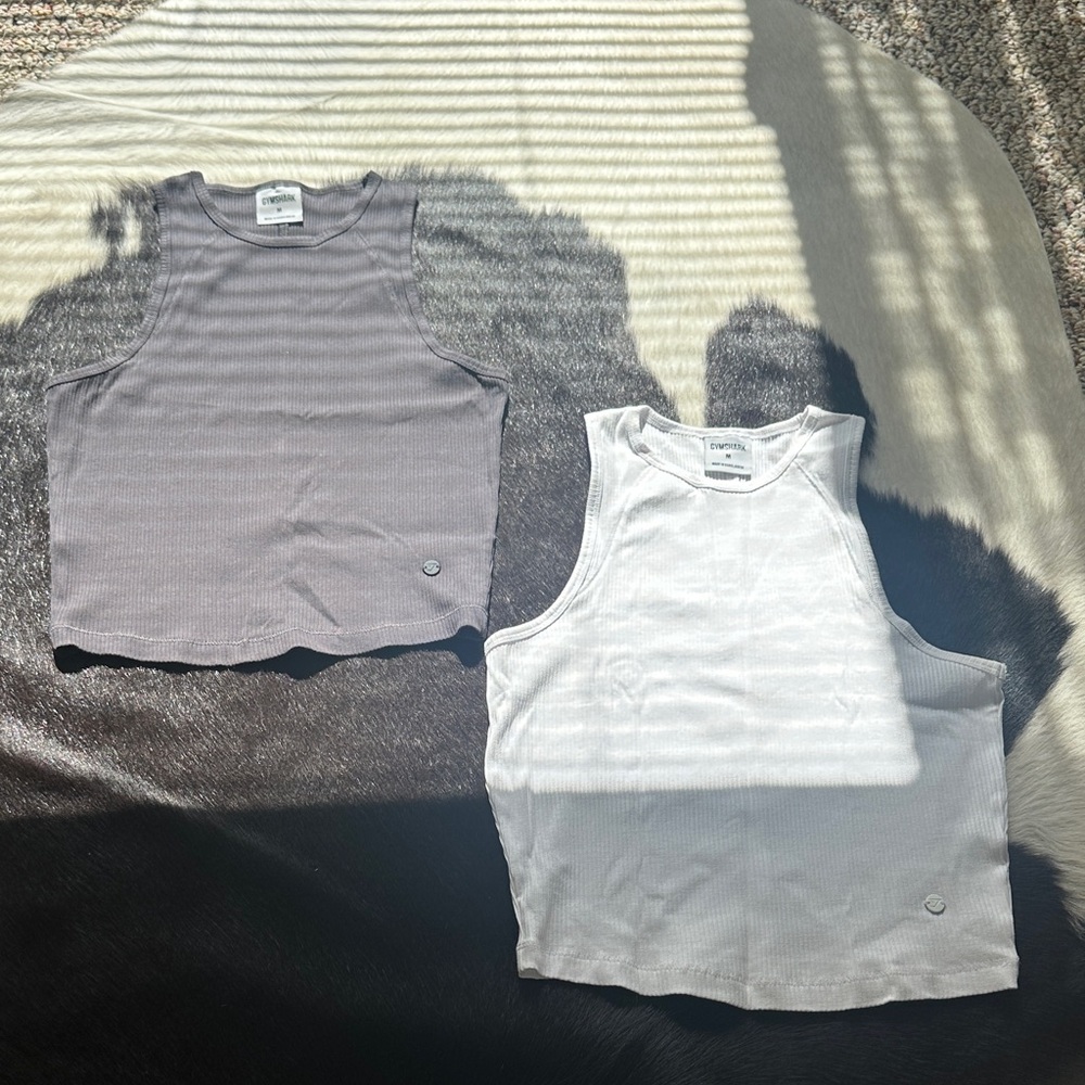 Gymshark Women's Tank Tops - Gray and White